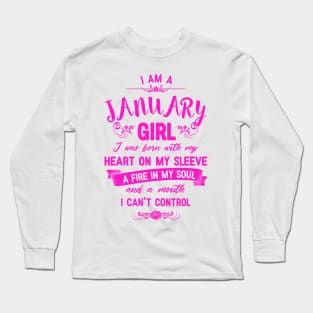 I Am A January Girl Womens Birthday Gifts Long Sleeve T-Shirt